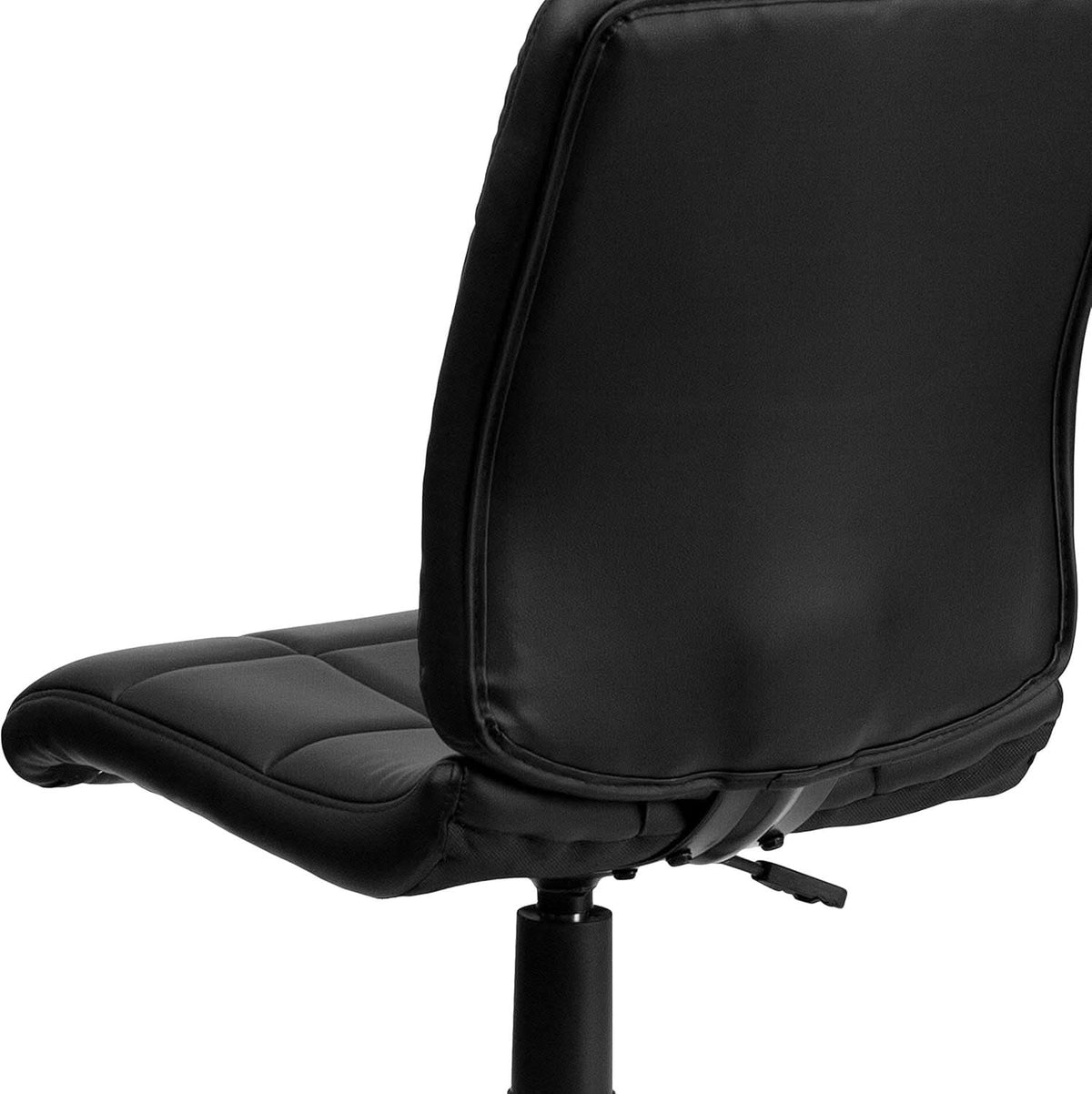 Clayton Mid Back Tufted Vinyl Office Chair Black Swivel