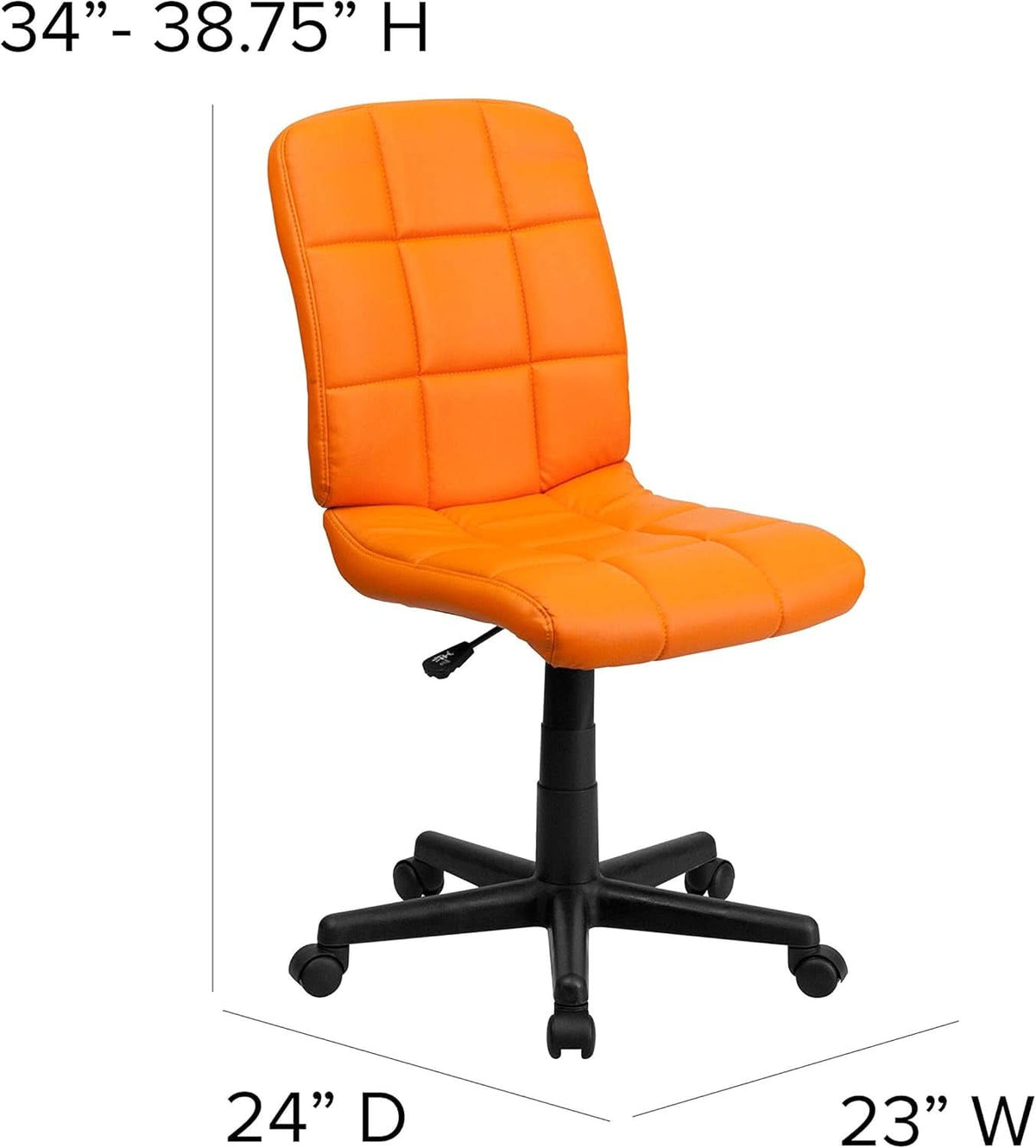 Clayton Orange Quilted Vinyl Office Swivel Task Chair