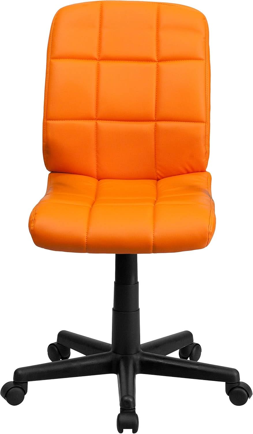 Clayton Orange Quilted Vinyl Office Swivel Task Chair