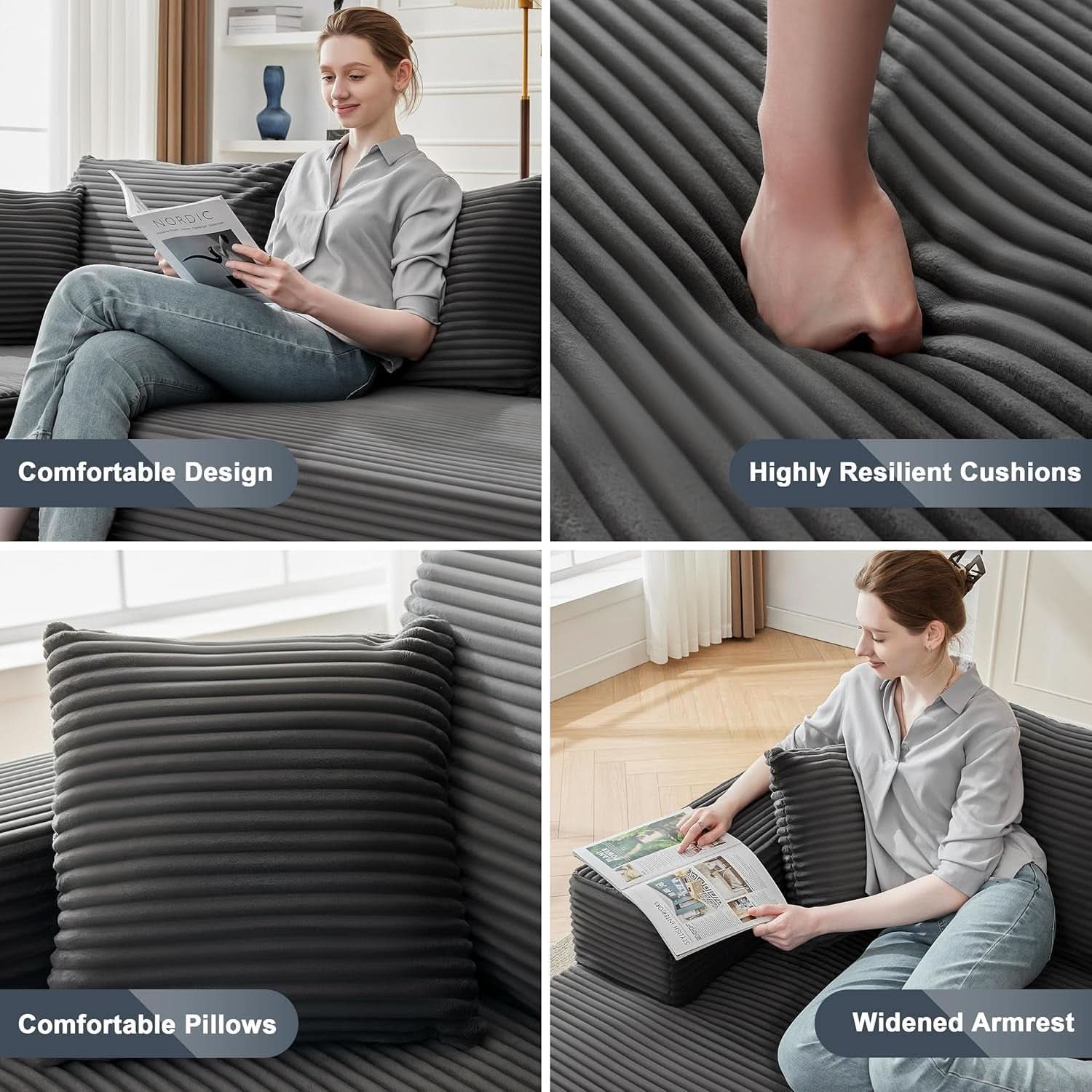 Cloud Sectional Couch Modular Sofa with Deep Seat