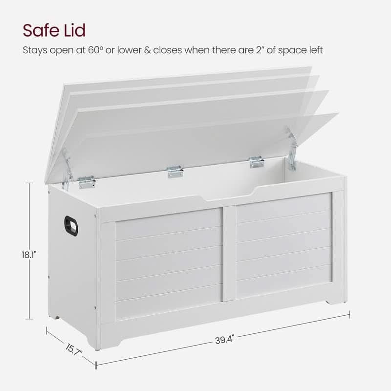 Cloud White LargeCapacity Storage Bench Hinges Chest