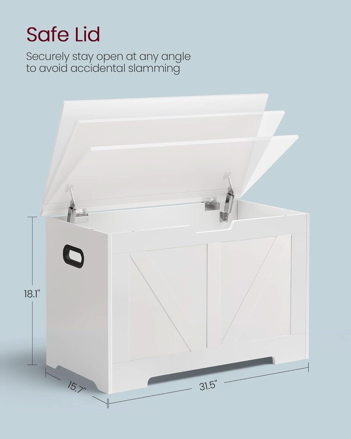 Cloud White PremiumStorage DeluxeBench With Hinges