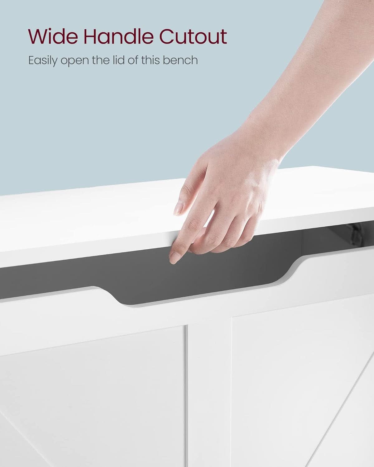 Cloud White PremiumStorage DeluxeBench With Hinges