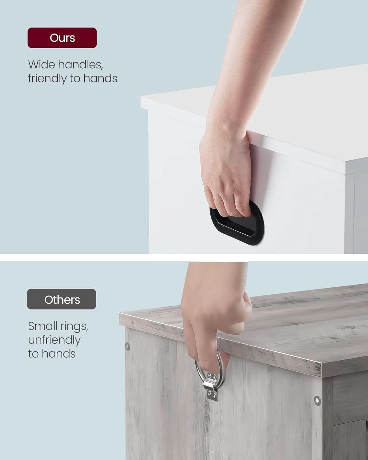 Cloud White PremiumStorage DeluxeBench With Hinges