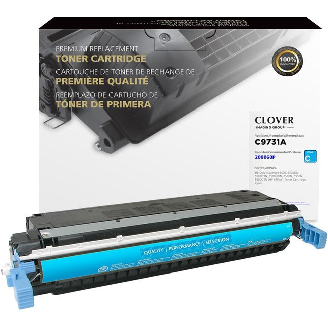 Clover Technologies Remanufactured Laser Toner Cartridge - Alternative for HP 645A, EP-86C (C9731A, 6827A005) - Cyan Pack 200060P