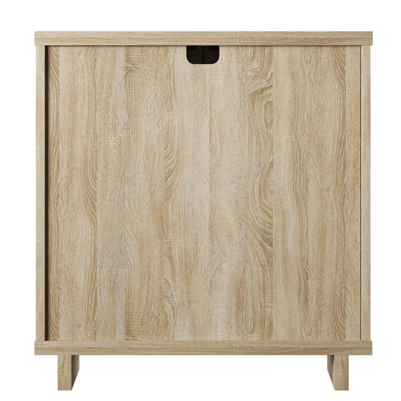 Coastal Linen Panel Accent Cabinet With Adjustable Shelves