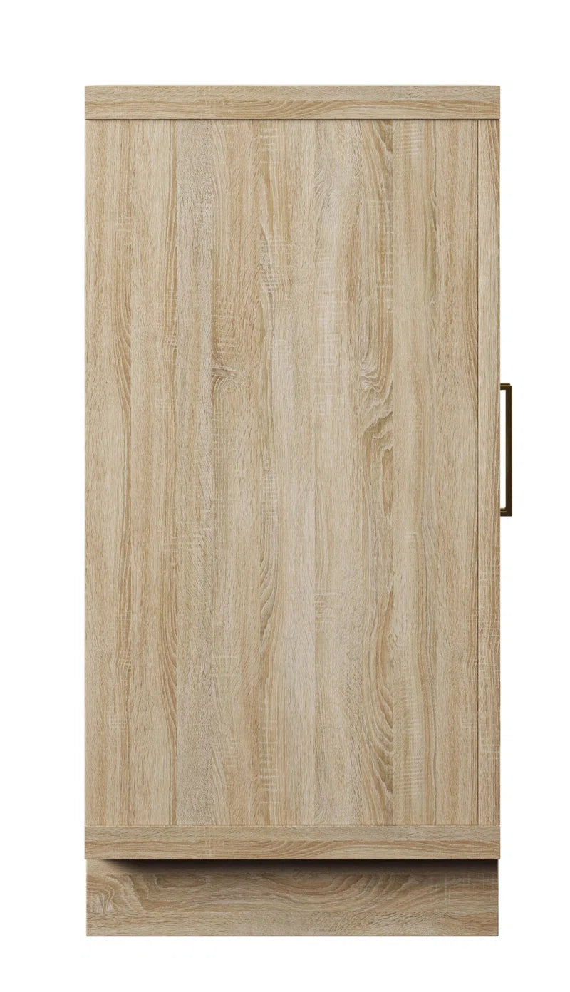 Coastal Linen Panel Accent Cabinet With Adjustable Shelves