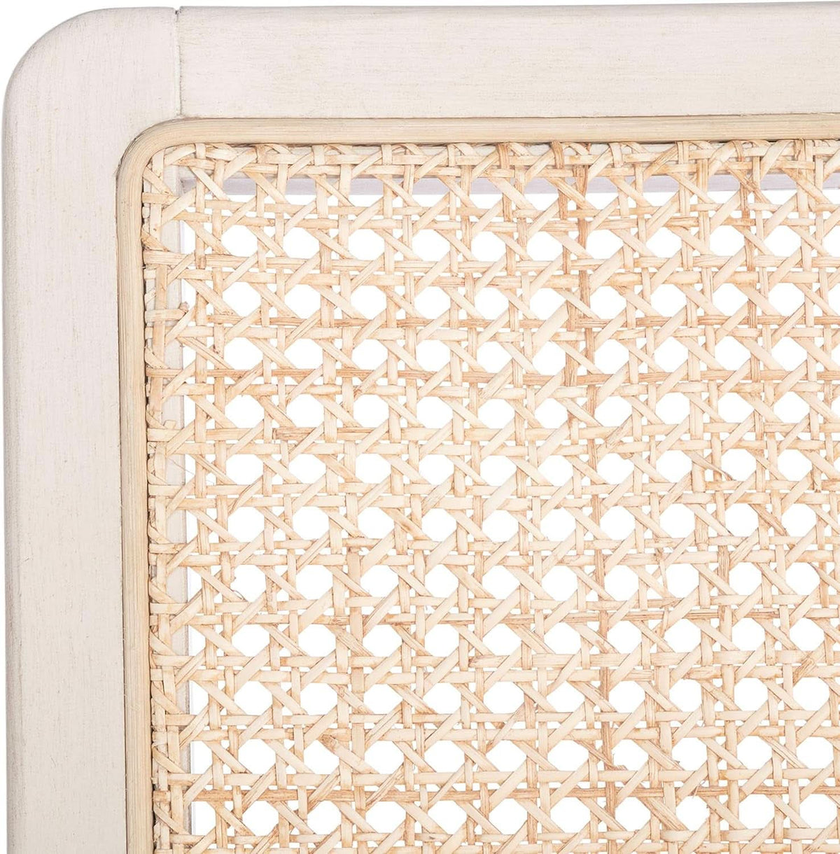 Coastal White And Natural Rattan Dining Chair Set Of 2