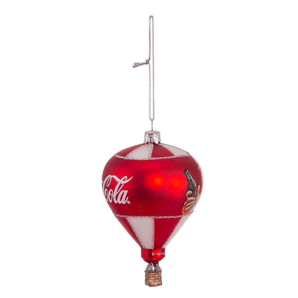 Coca-Cola Glass Hot Air Balloon Ornament