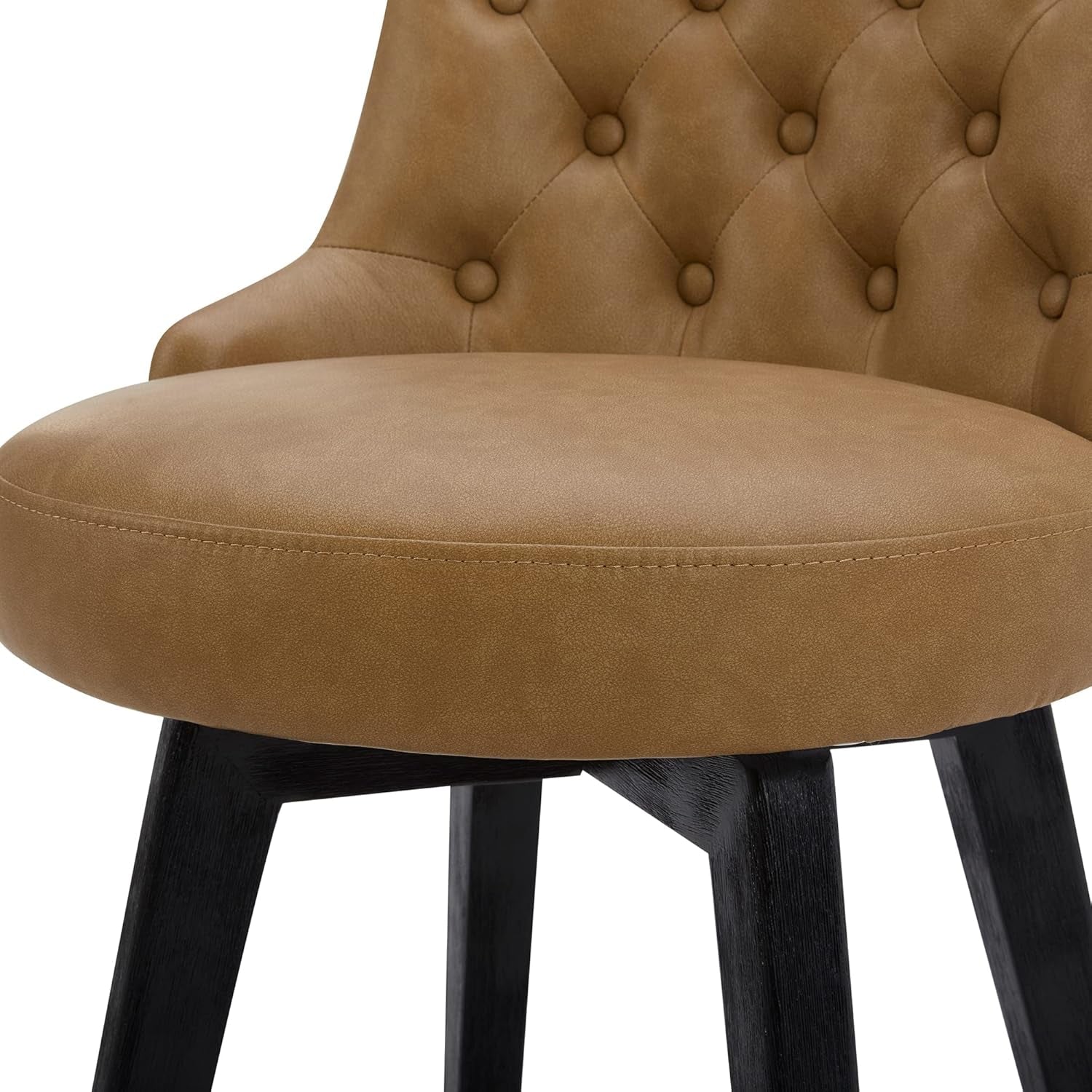 Cognac Counter Height Swivel Bar Stool With Back 26 In Seat