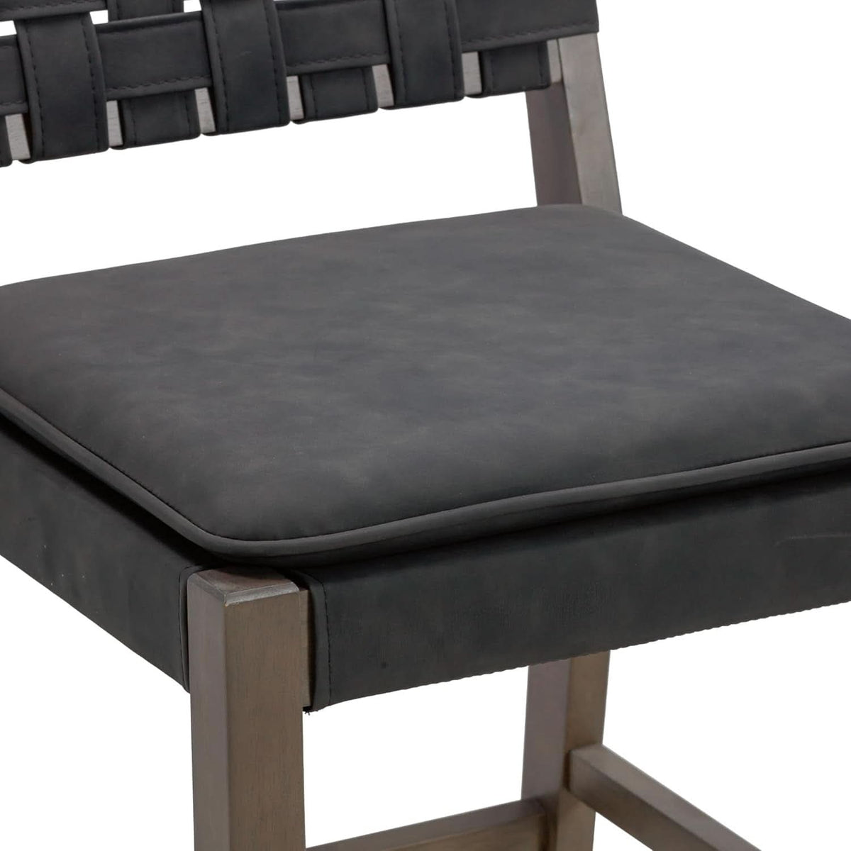 Cohen Mid Century Bar Stool 29 Inch Wood Black Faux Leather