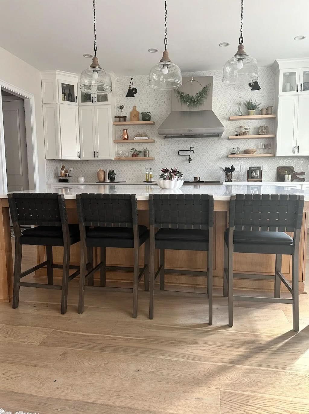 Cohen Mid Century Leather Bar Stool Counter Height