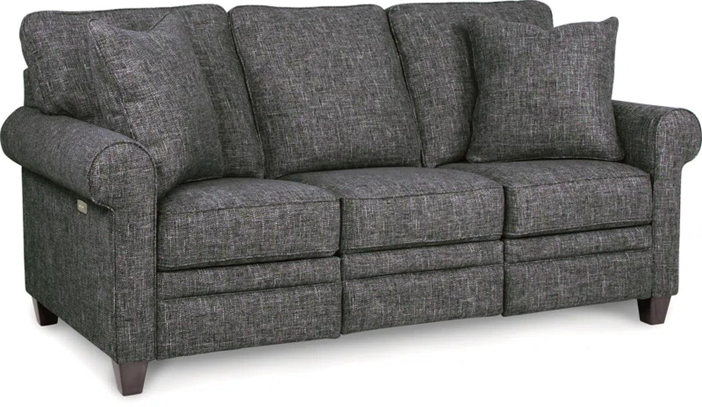 Colby Duo Power Reclining Sofa With Dual Controllers And Wood Legs