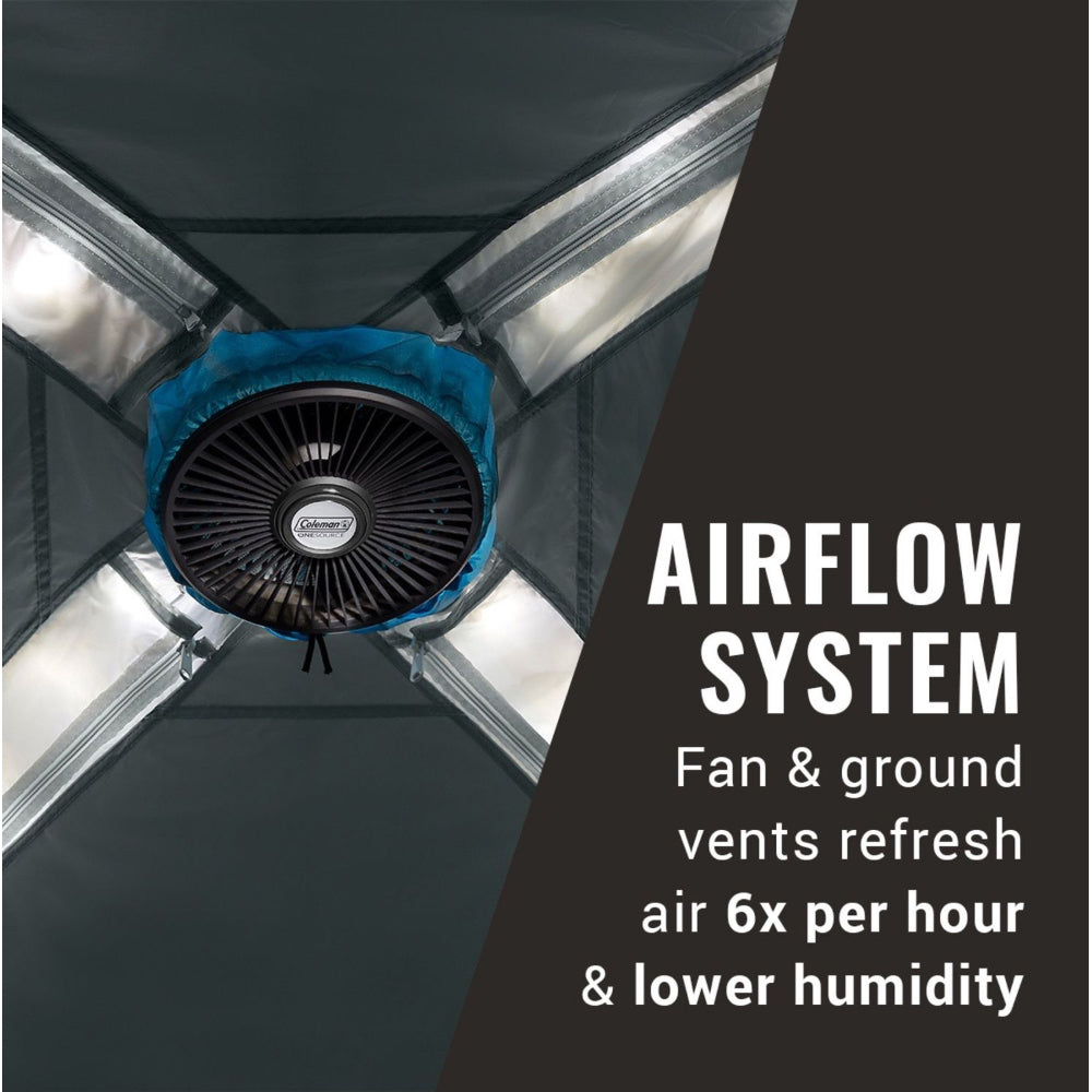 Coleman OneSource Rechargeable 4-Person Camping Dome Tent w/Airflow System &amp; LED