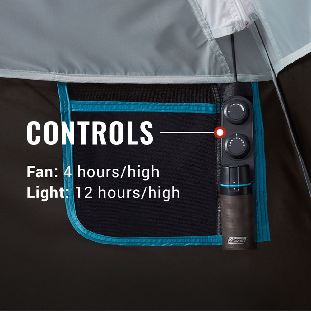 Coleman OneSource Rechargeable 4-Person Camping Dome Tent w/Airflow System &amp; LED