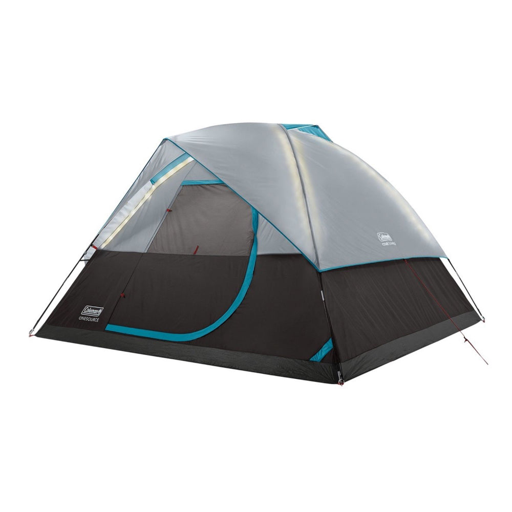 Coleman OneSource Rechargeable 4-Person Camping Dome Tent w/Airflow System &amp; LED