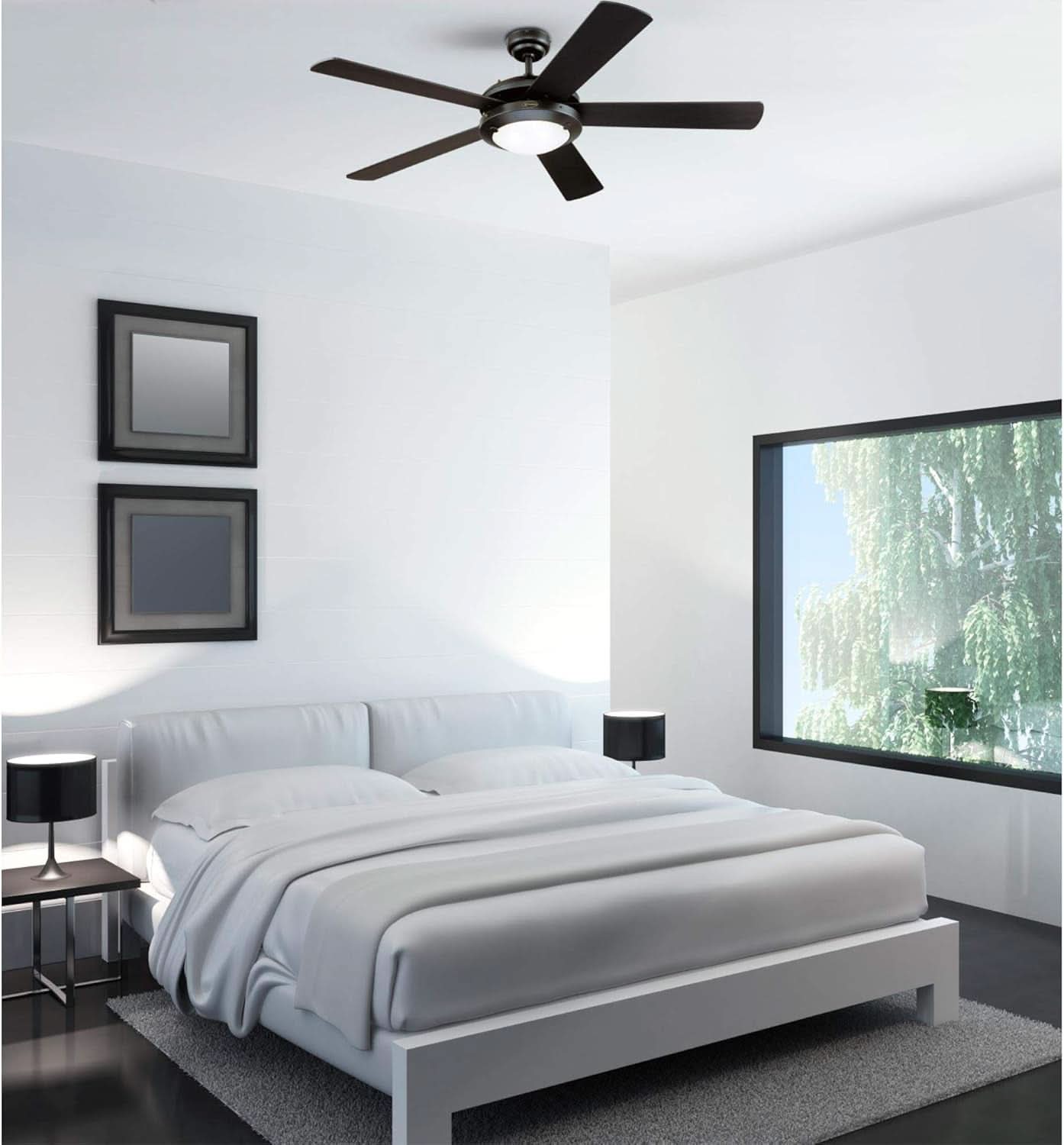 Comet 52 Inch Matte Black Ceiling Fan With LED Light Kit