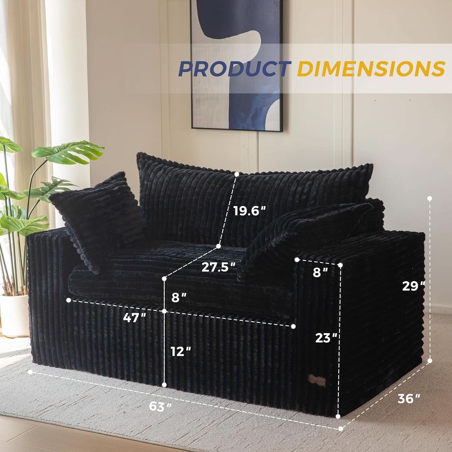 Comfortable Bean Bag Chair with Wide Armrests and Support