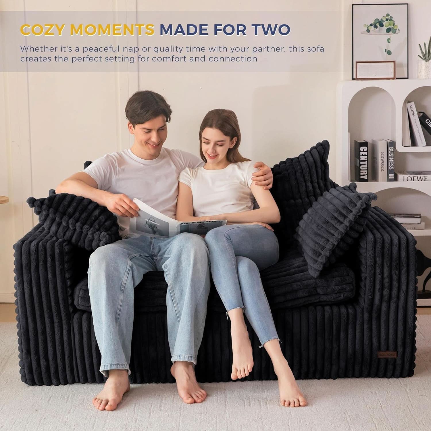 Comfortable Bean Bag Chair with Wide Armrests and Support