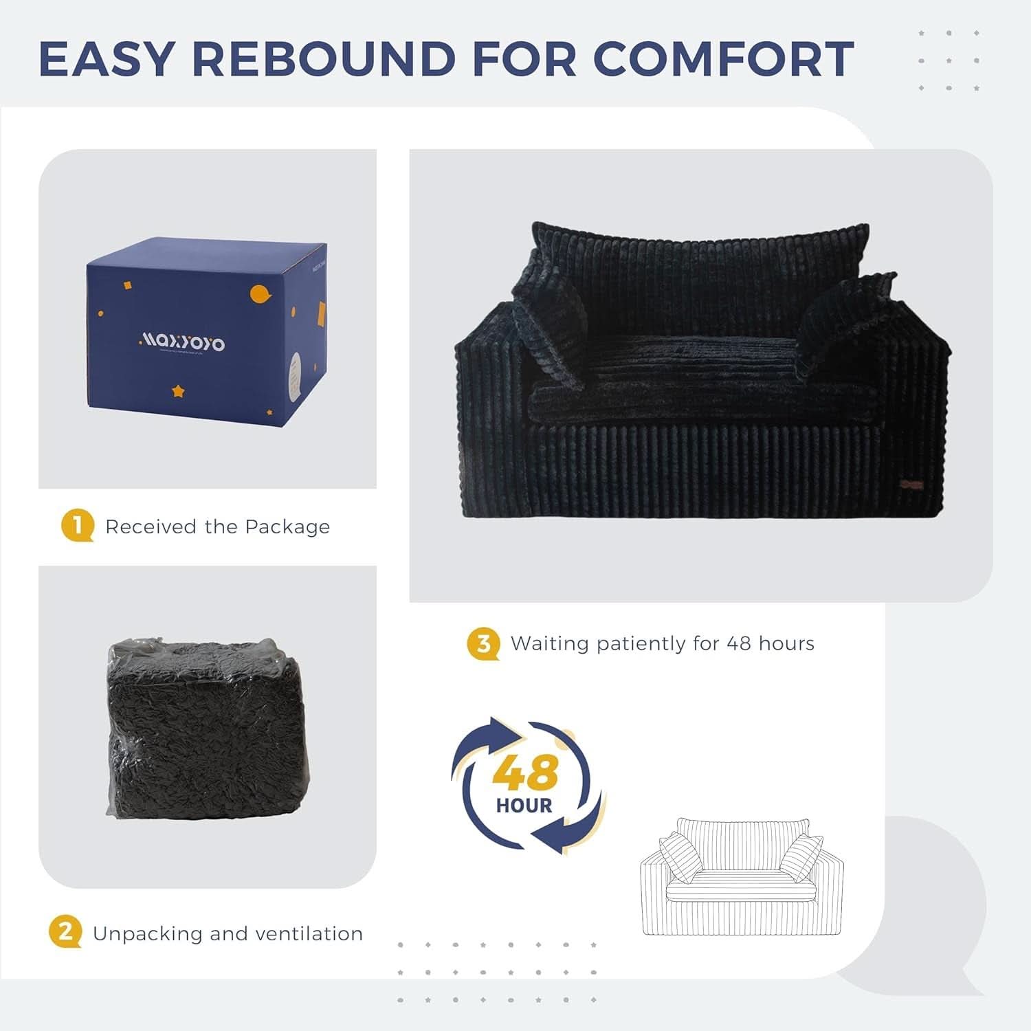 Comfortable Bean Bag Chair with Wide Armrests and Support