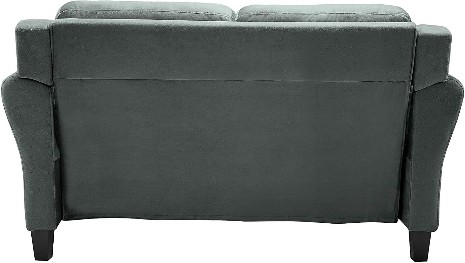 Comfortable Dark Grey Loveseat with Plush Cushions