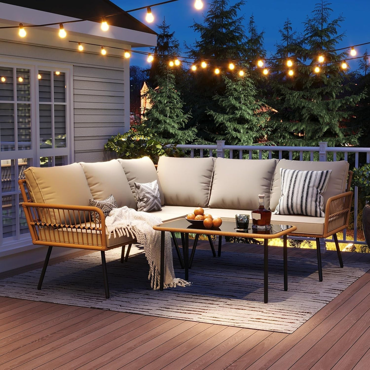 Comfortable Outdoor Sectional Patio Furniture Set for Relaxation