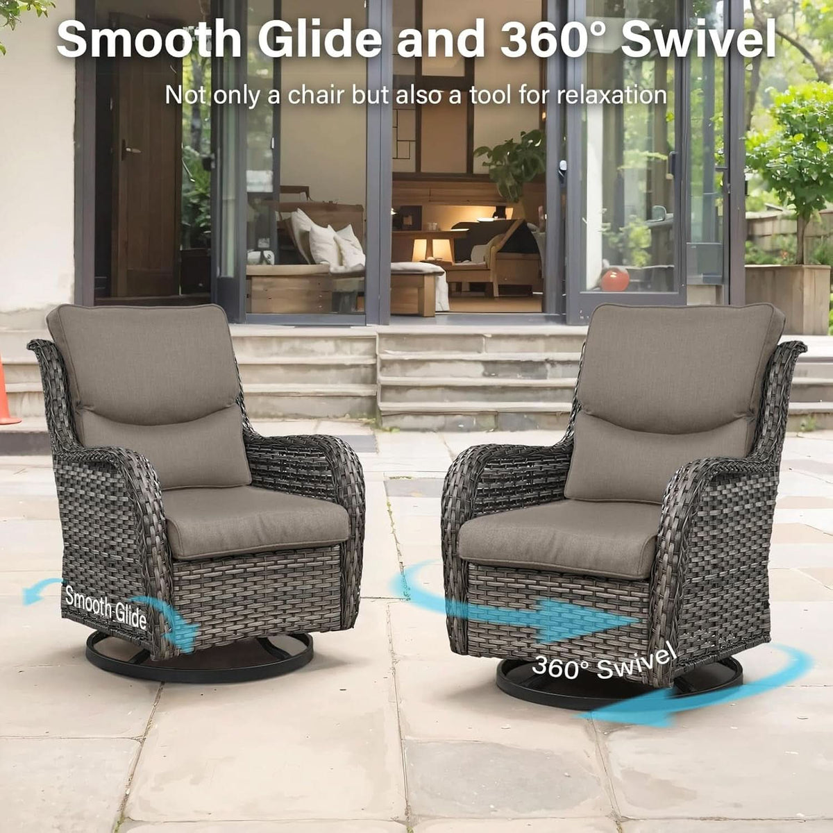 Comfortable Outdoor Swivel Rocker Patio Chairs Set