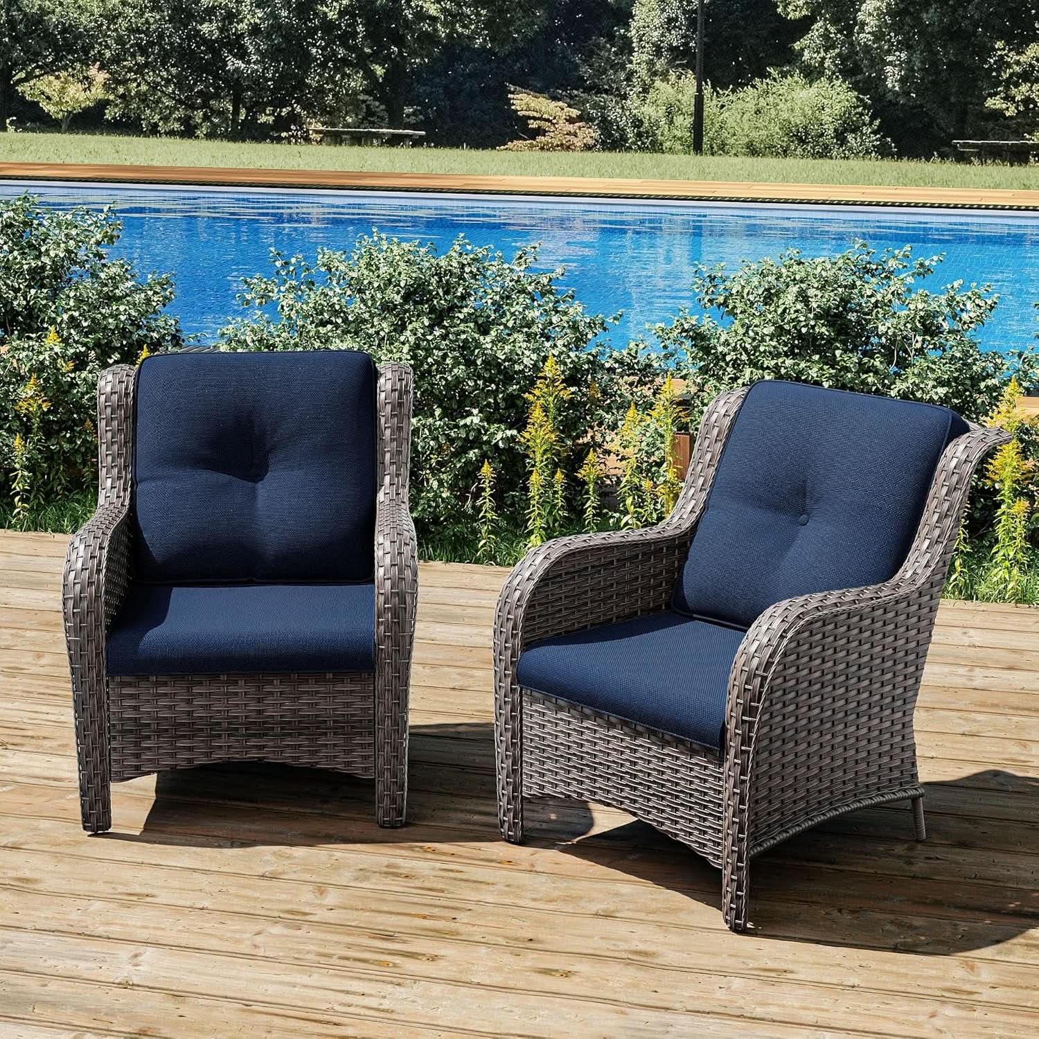 Comfortable Outdoor Wicker Chair Set with Cushions