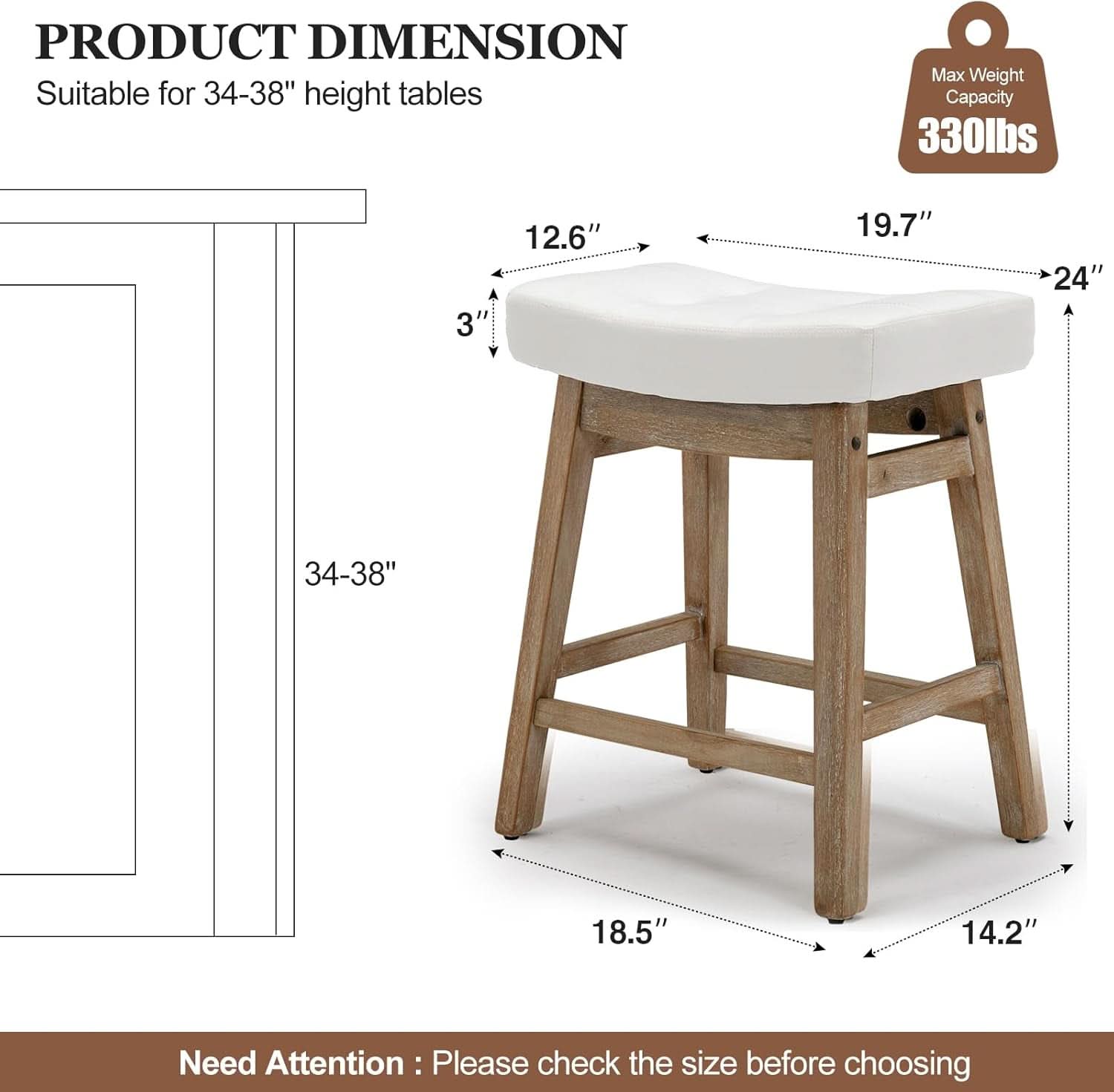Comfortable Saddle Seat Bar Stools Set of Six