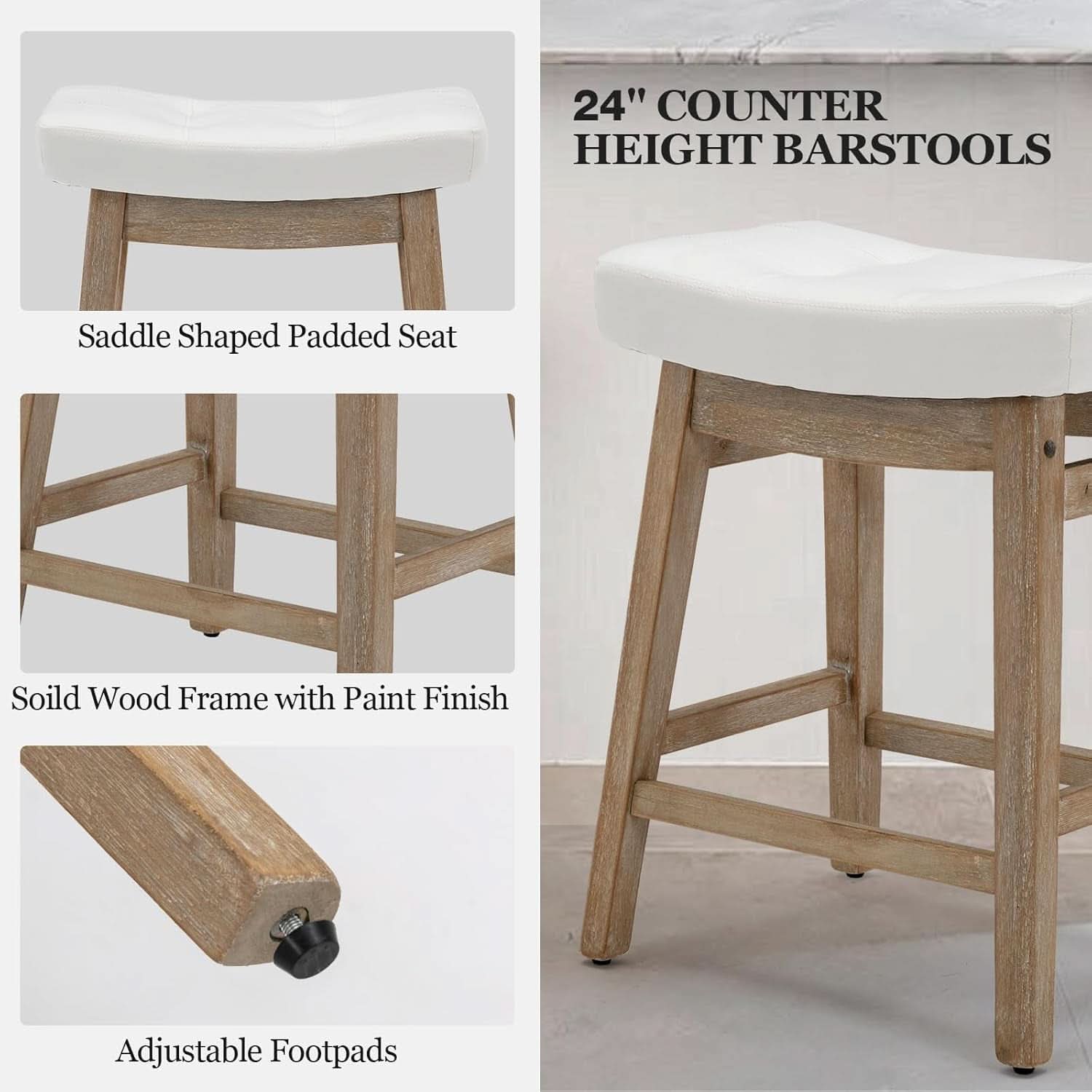 Comfortable Saddle Seat Bar Stools Set of Six