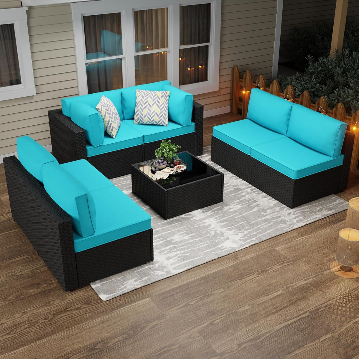 Comfortable Seven Piece Outdoor Patio Furniture Set