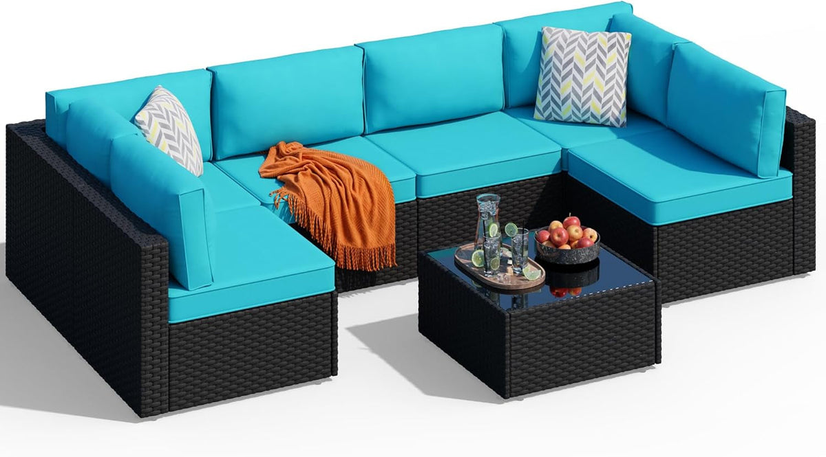 Comfortable Seven Piece Outdoor Patio Furniture Set