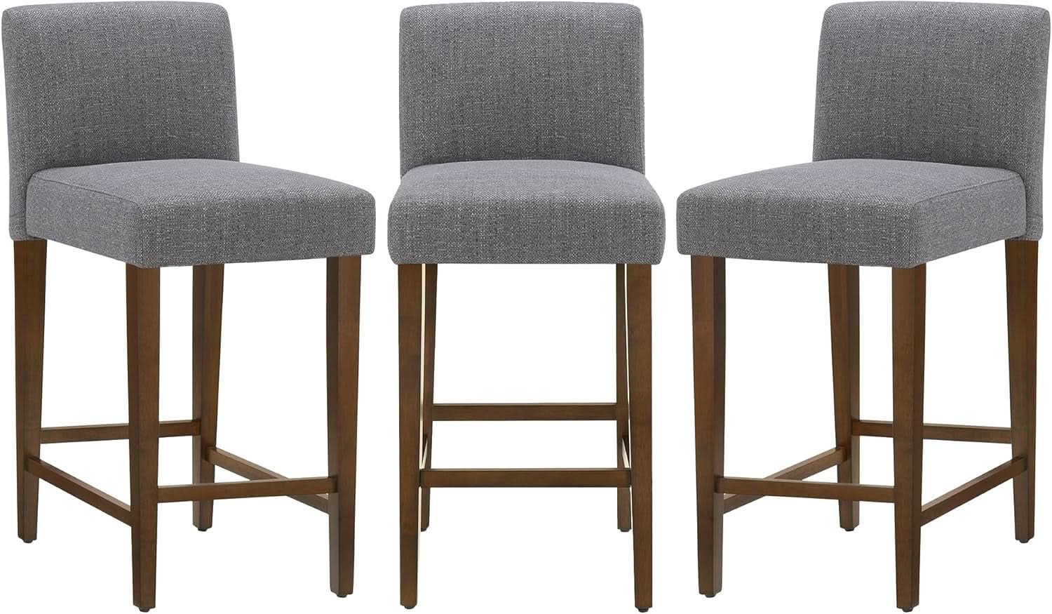 Comfortable Upholstered Bar Stools Set of Three