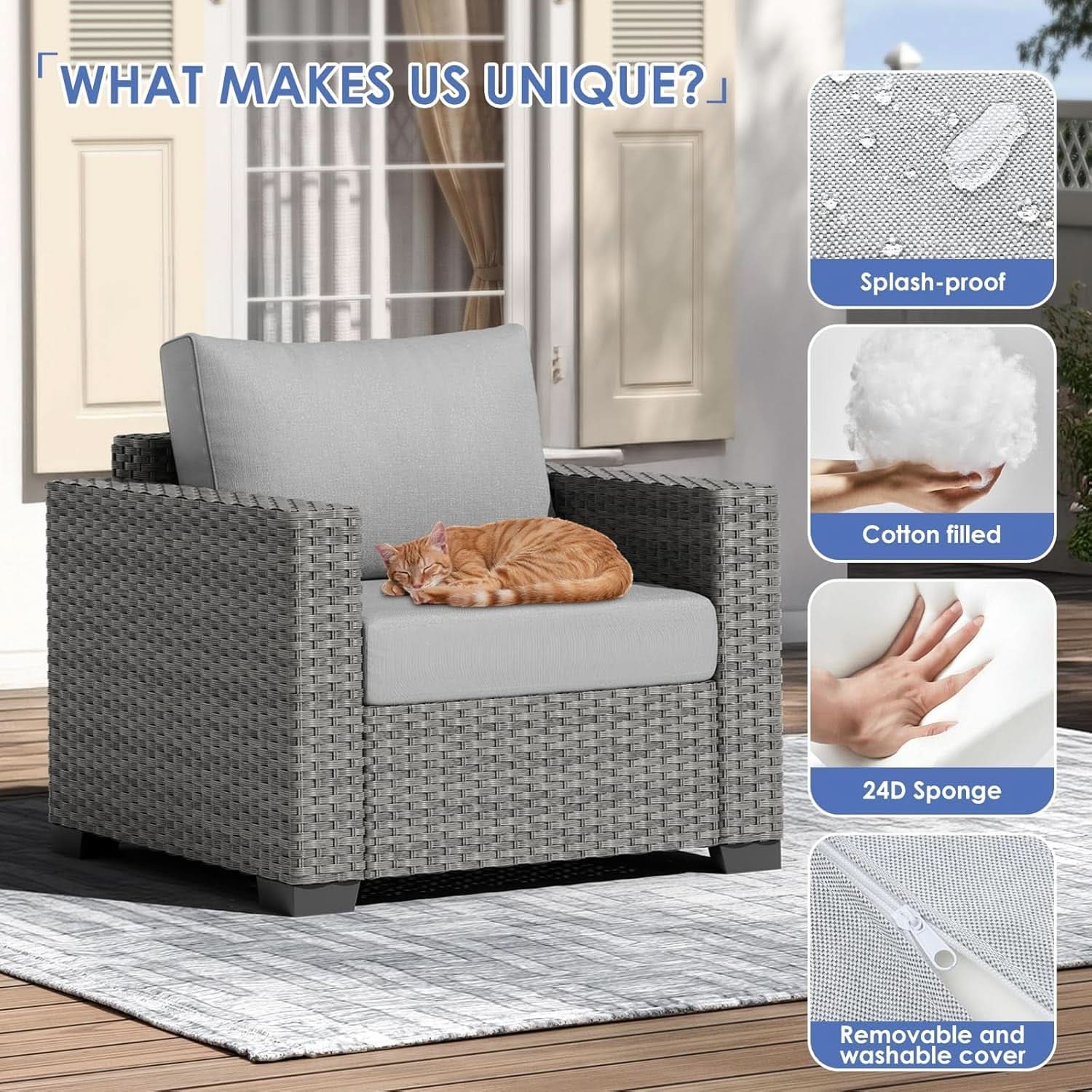 Comfortable Wicker Rattan Outdoor Patio Furniture Set