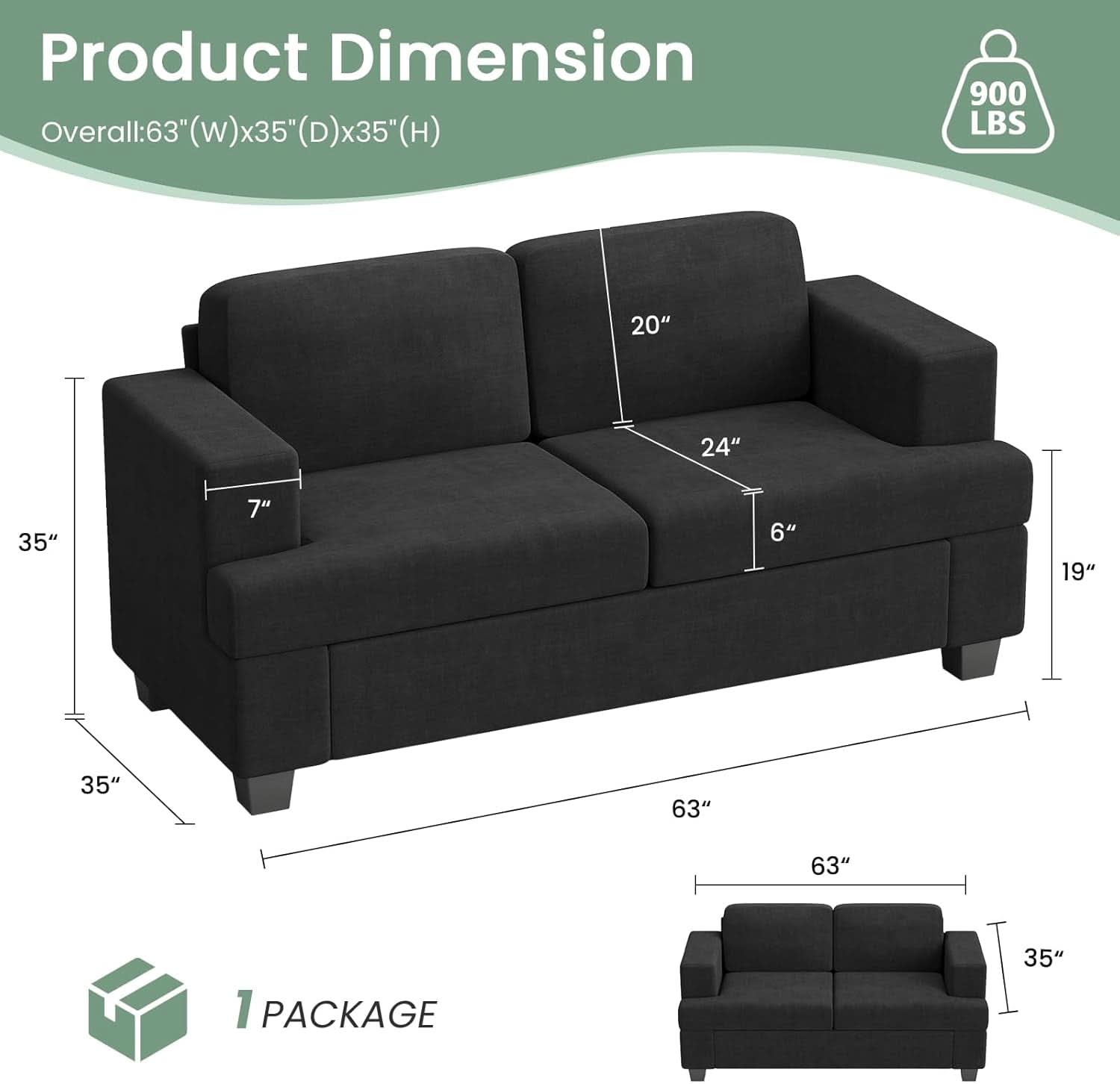 Comfy Modern Sleeper Couch Set for Living Room