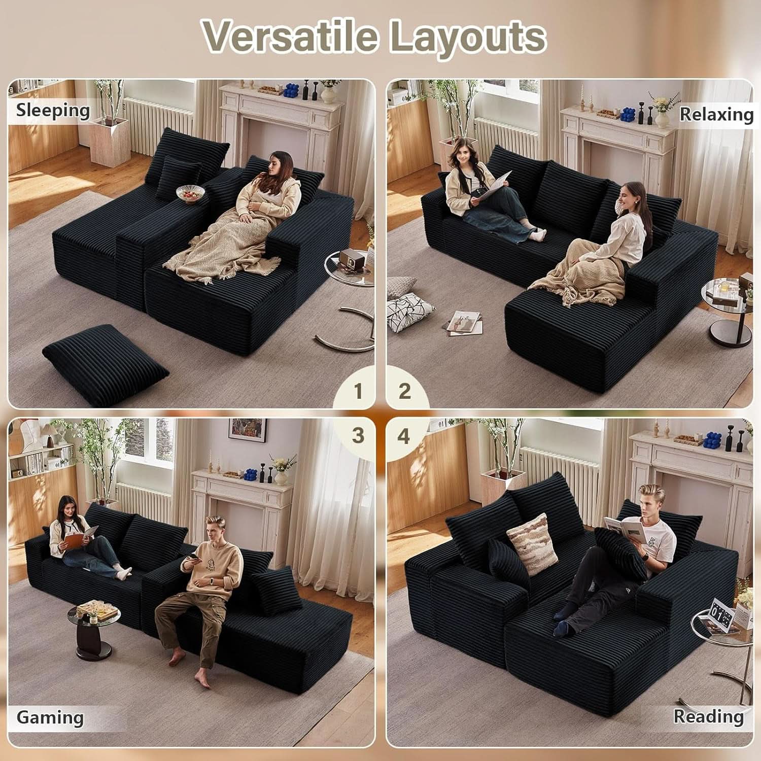 Comfy Modular Sectional Sofa With Chaise Lounge Design