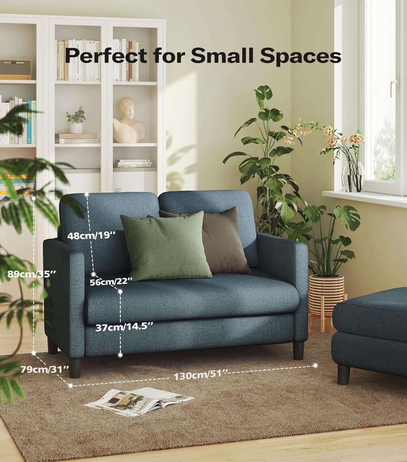 Comfy Teddy Loveseat Sofa Perfect For Small Spaces