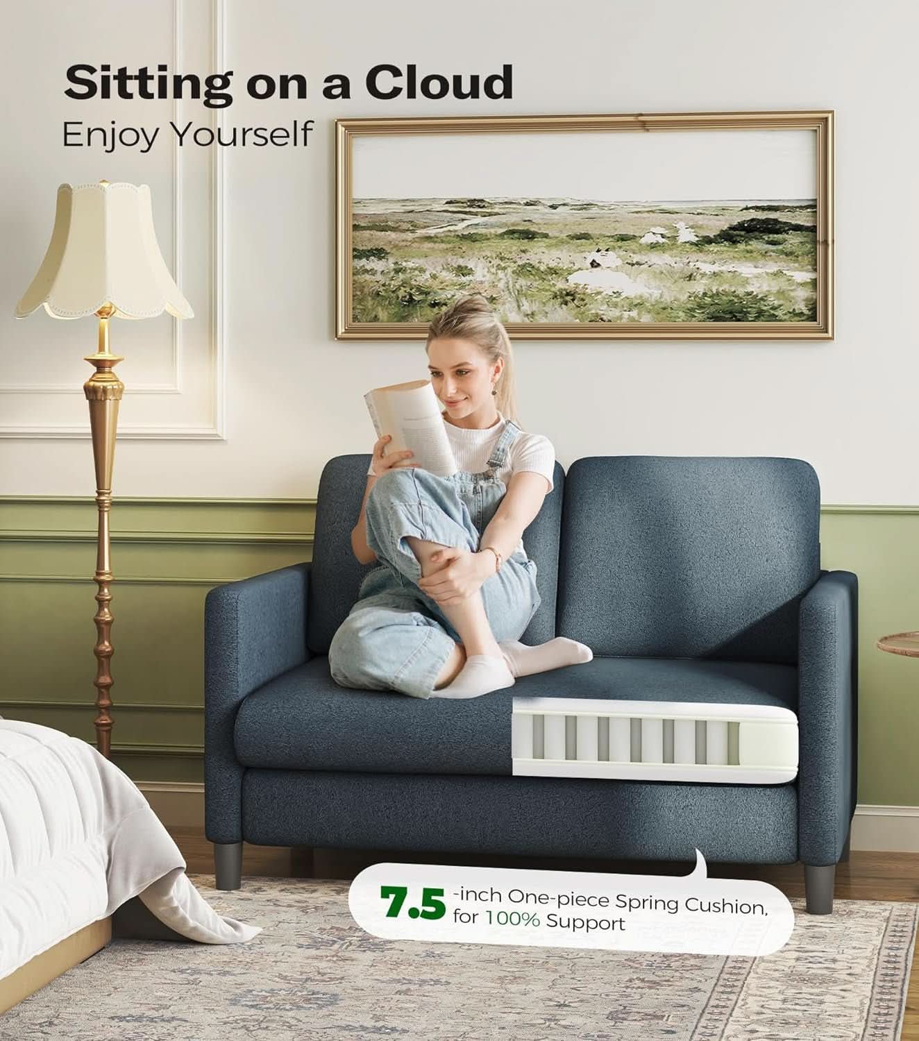Comfy Teddy Loveseat Sofa Perfect For Small Spaces