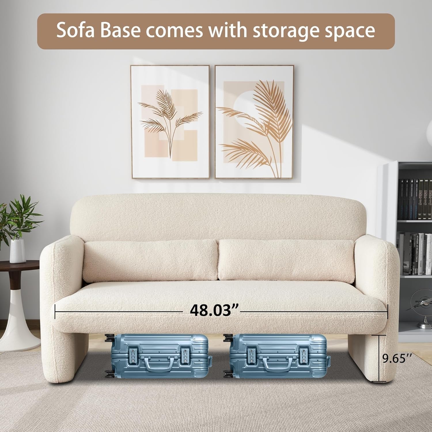Comfy Two Seater Loveseat Sofa with Waist Pillows