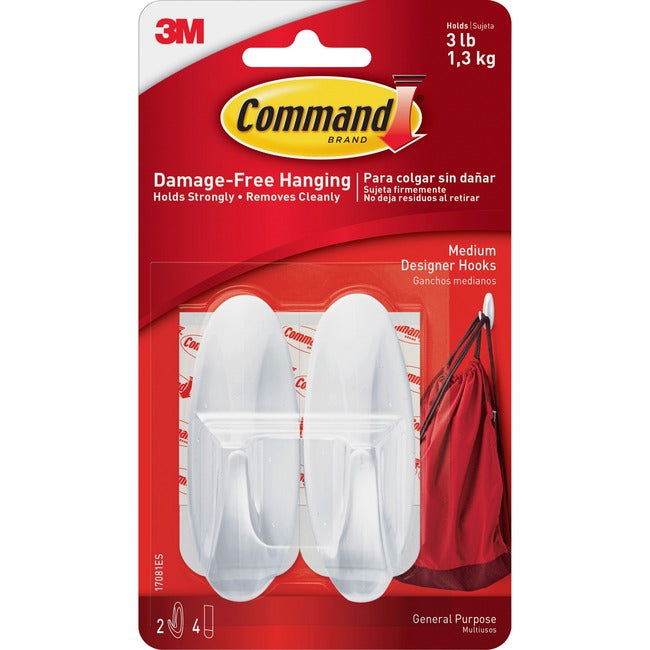 Command Medium Designer Hooks Bulk For Displays 6Pk