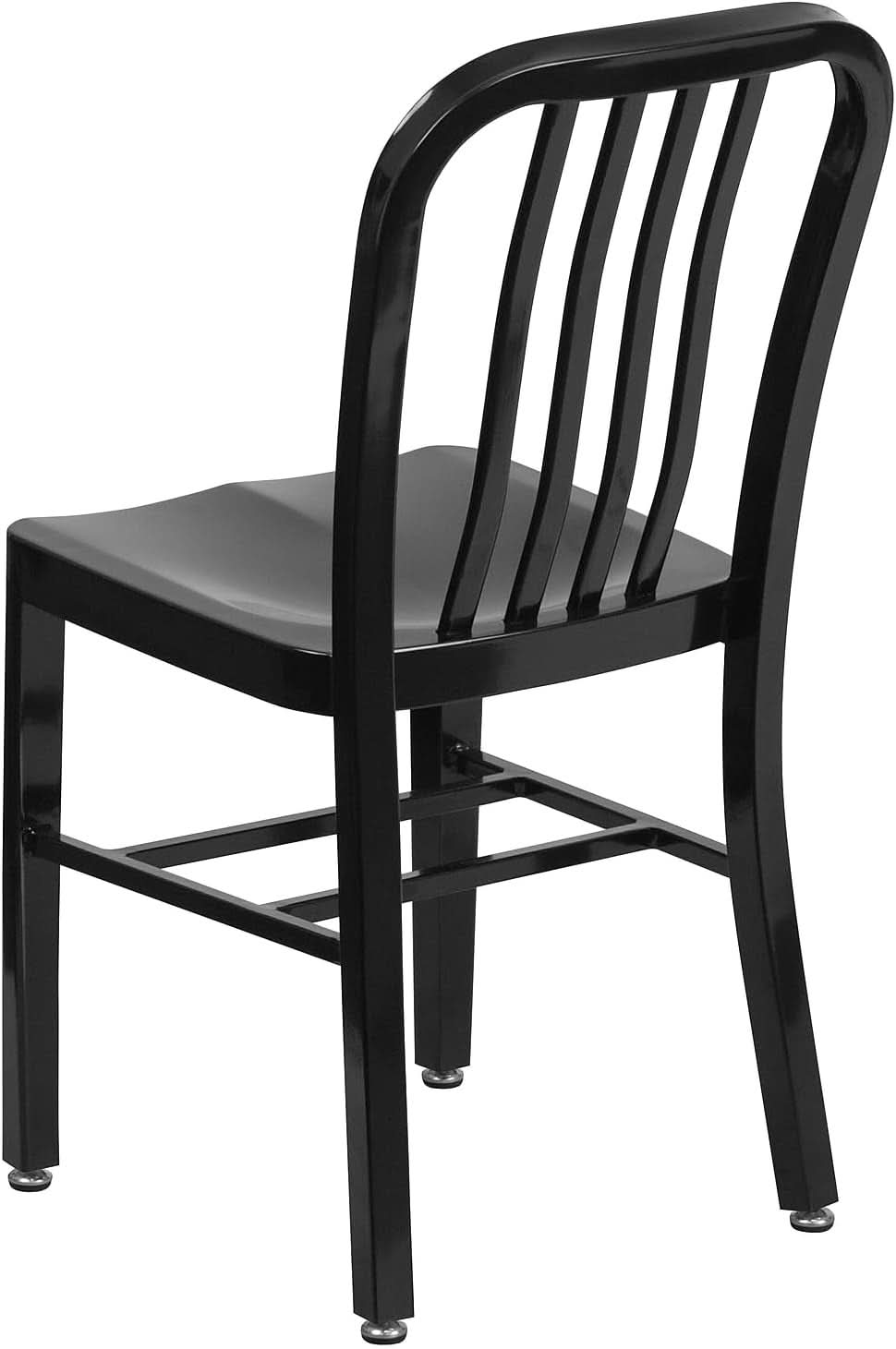 Commercial Grade Black Metal Indoor Outdoor Dining Chair