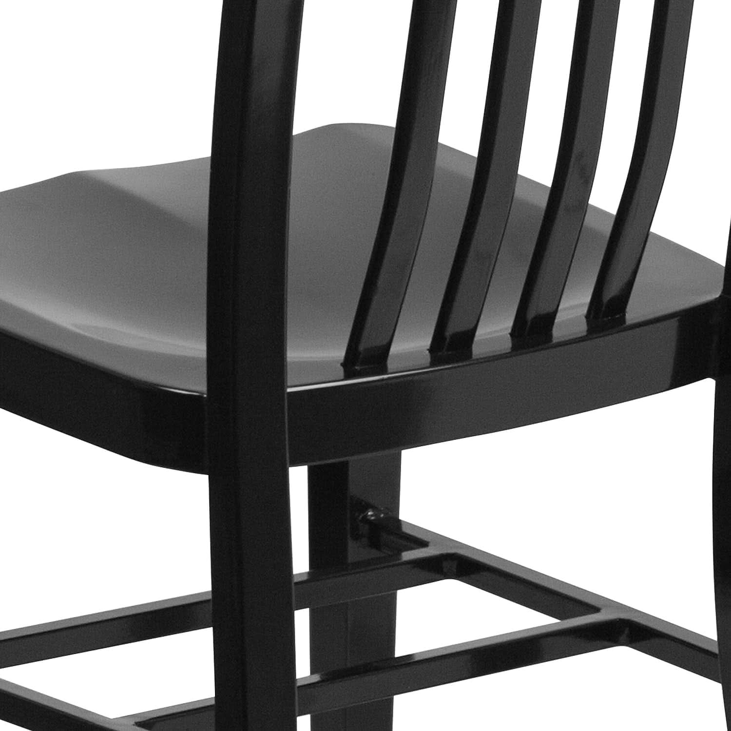 Commercial Grade Black Metal Indoor Outdoor Dining Chair