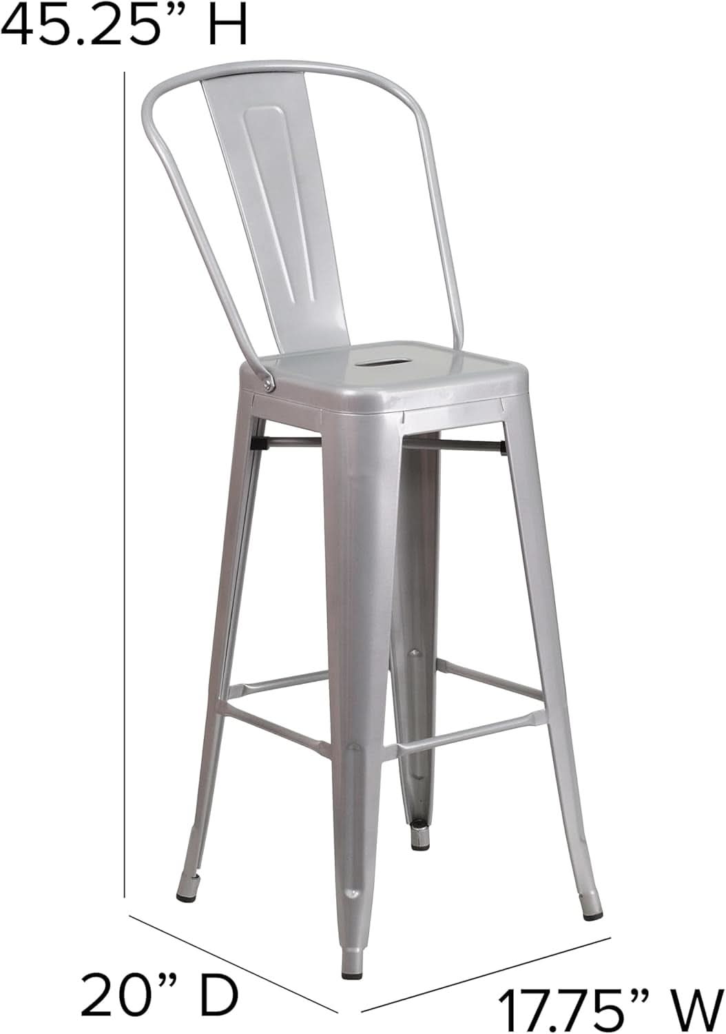Commercial Grade Metal Barstool Set for Indoor Outdoor Use