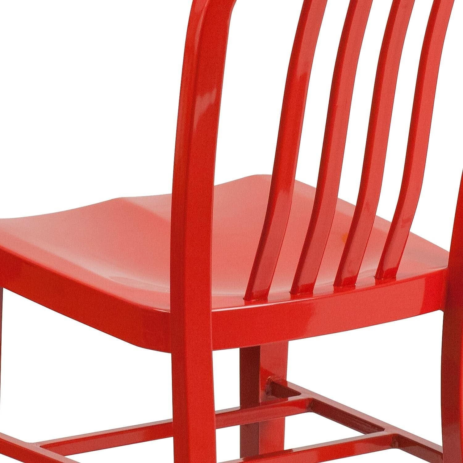 Commercial Grade Red Metal Indoor Outdoor Chair For Dining