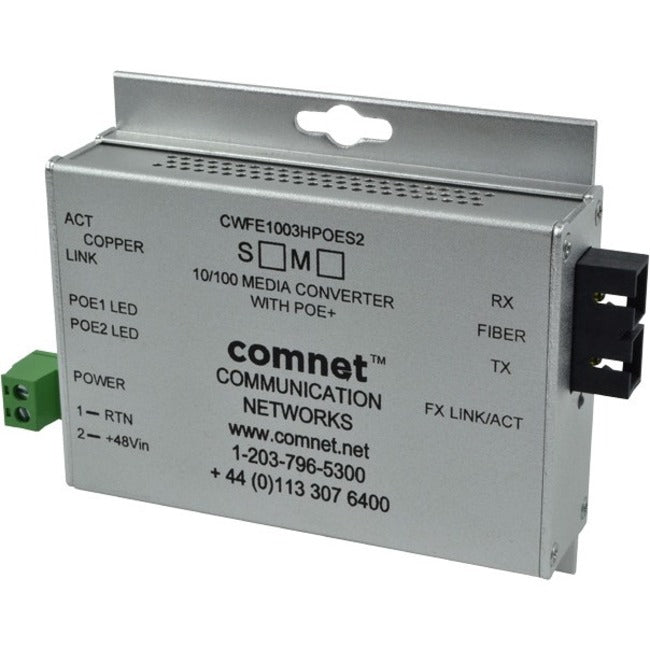 Comnet Commercial Grade 100Mbps Media Converter With 48V Poe, Mini, "A" Unit Cwfe1002Apoem/M