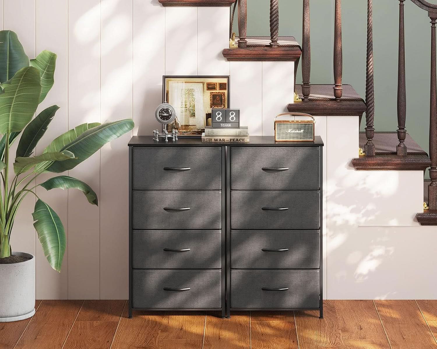 Compact 4 Drawer Dresser Dark Grey For Small Bedrooms