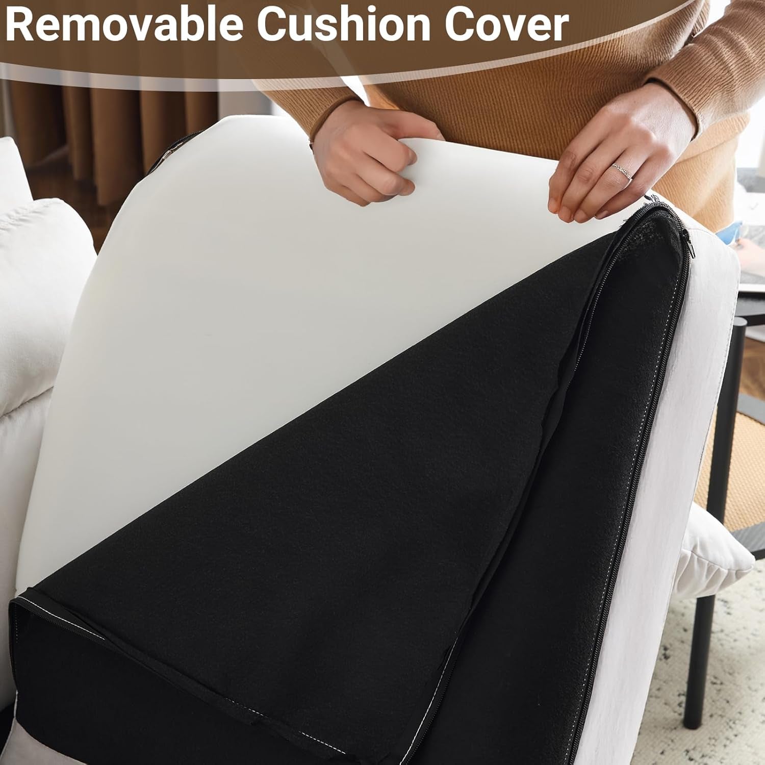 Compact Beige Mini Loveseat Sofa for Small Spaces