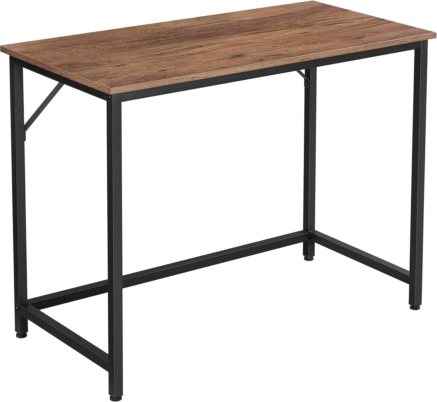 Compact Computer Desk Hazelnut Brown And Black 39 Inch Wide