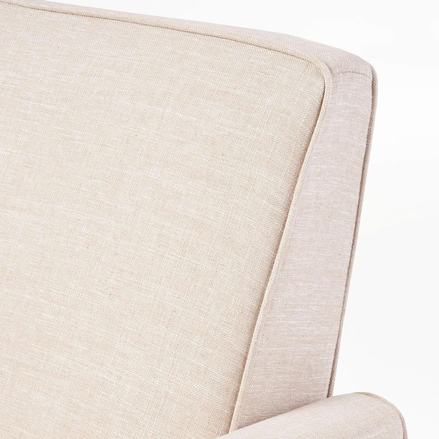 Compact Fabric Recliner Set Of 2 In Beige And Dark Brown