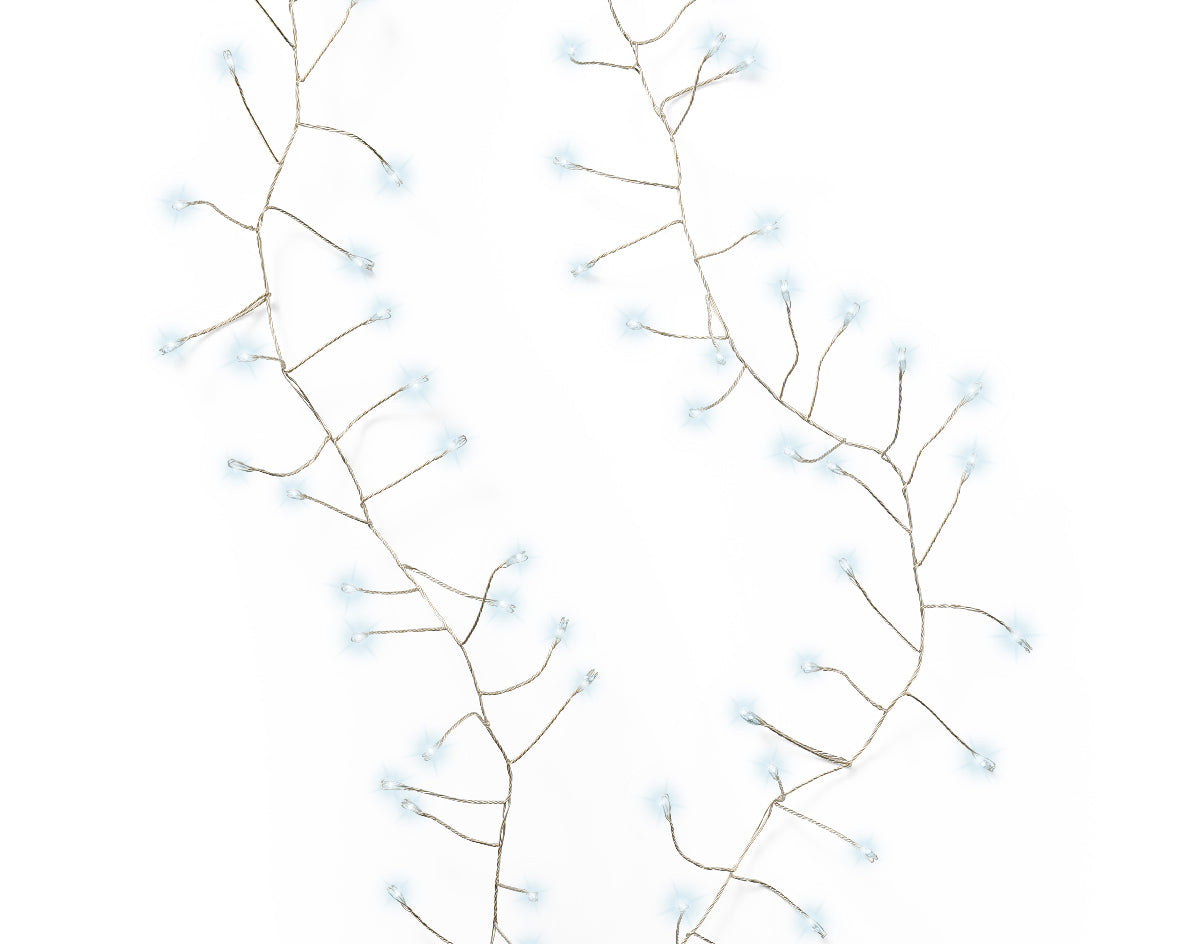 Compact Micro Garland String Lights - 100 LED - Cool White - Silver Wire